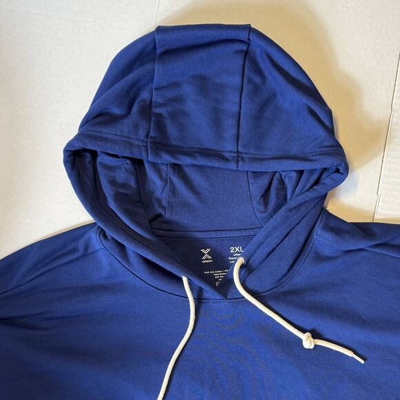 Xersion 2XL Big & Tall French Terry Hoodie Blue Depth Soft Touch NWT Streetwear - Picture 4 of 14